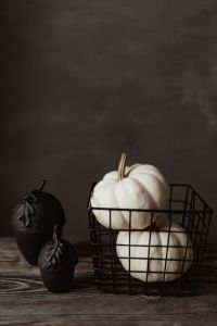 Kaboompics - Dark mood home decorations with pumpkin