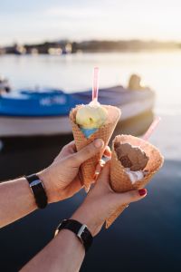 Kaboompics - Man and Woman Holding Ice Creams