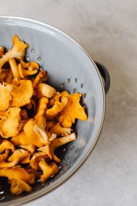 Mushrooms collected in the forest - chanterelles and boletes