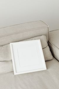 Square white picture frame
