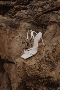 Kaboompics - White heeled shoes - sandals - minimalist fashion