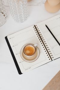 Coffee & Weekly Planner on Marble