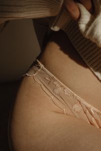 Kaboompics - Beige lace panties