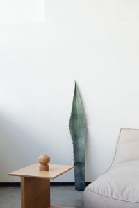 Kaboompics - Beige armchair - table - agave leaf
