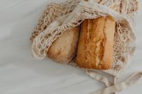 Fresh bread on the kitchen counter - ciabatta - baguette