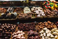 Kaboompics - Sweets store at Boqueria market place in Barcelona, Spain. Assorted chocolate candy shop.