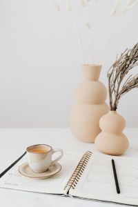Coffee - Weekly Planner & Vase on Marble