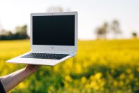Kaboompics - Man using laptop computer