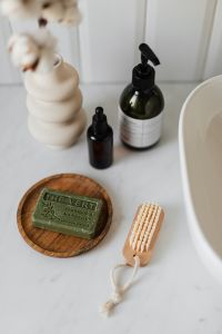 Kaboompics - Olive soap - wooden nail brush