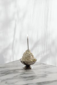 Birthday Ice cream - Silver Candle