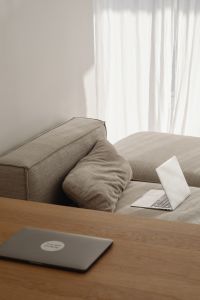 Home office on the sofa - laptop - MacBook
