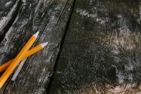 Kaboompics - Yellow pencils on wood