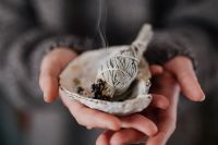 Kaboompics - Clearing Energy In Home Using Sage - Smudge Stick - Healing