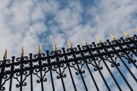 Decorative fence of the Royal Palace in Madrid, Spain