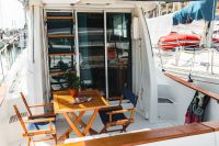 Table and chairs on the yacht