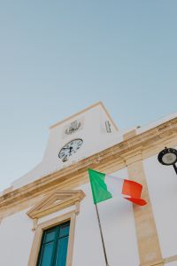 Kaboompics - Italian flag hung on the building