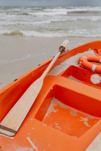 Lifeguard boat on Baltic coast