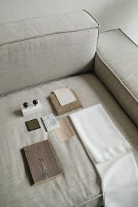 Kaboompics - Interior Design Material Board: Home Styling - A Neutral Color Scheme - Fabric Samples