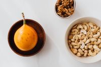 Cashew nuts and passion fruit - maracuja - passionfruit