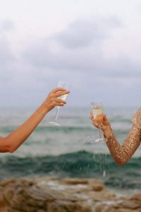 Kaboompics - Champagne Toast over Rocky Seaside