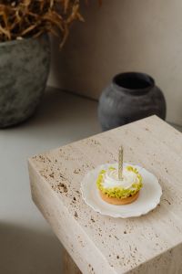 Kaboompics - Close-Up Small Cake with a Candle