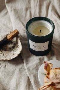 Kaboompics - Top View Of Unlit Jar Candle With Rustic Incense