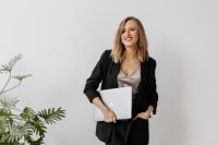 Kaboompics - Horizontal Business Portrait with Laptop and Green Plant