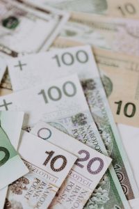 Polish Zloty, US Dollar and Euro Banknotes for Currency Exchange and Finance Concepts