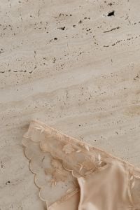 Kaboompics - Beige Lace Panties Close-Up