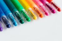 Kaboompics - Rainbow Crayon Ends on a Clean White Background, Minimal Art Supplies for Kids’ Projects
