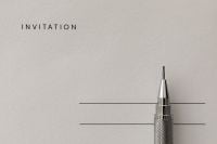 Kaboompics - Minimal Invitation Typography with Silver Pencil and Copy Space
