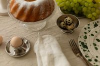 Kaboompics - Easter Still Life with Cake Grapes and Quail Eggs