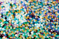 Kaboompics - Pale Blue and White Sequin Bokeh with Lavender Accents, Abstract Background