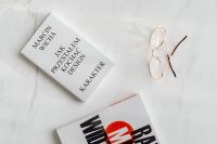 Kaboompics - White Book, Eyeglasses And Second Book On Marble