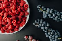 Kaboompics - Raspberries and Blueberries on a Dark Food Background