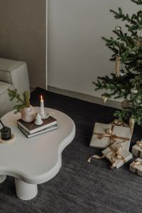 Kaboompics - Christmas Tree, Gift Boxes and Minimal Coffee Table Decor