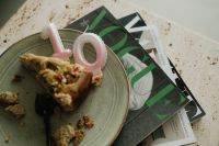 Kaboompics - Close-Up Cake Slice with Number Candle