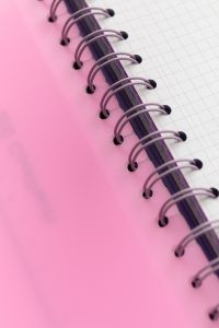 Kaboompics - Spiral Binding on Pink Notebook