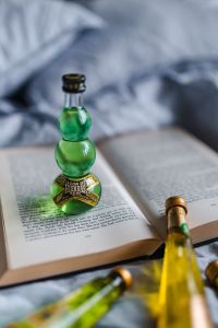 Kaboompics - Group of colorful little bottles with liqueurs