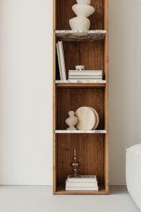 Neutral Bookshelf Styling and Coffee Table Books for Home Decor