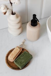 Kaboompics - Olive soap - wooden nail brush