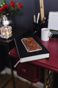 Kaboompics - Vertical Home Office Still Life with Smartphone, Notebook and Tea