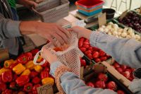 Kaboompics - Reusable Mesh Produce Bag at a Farmers Market