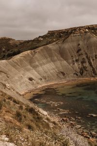 Kaboompics - Eroded Malta Hillside Above a Rocky Shore