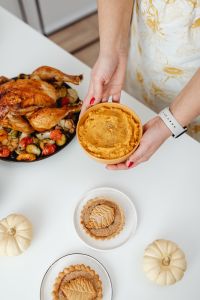 Kaboompics - Serving Mashed Sweet Potatoes beside Thanksgiving Roast Turkey