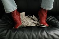 Kaboompics - Red Leather Boots on Cash for a Rich Life Aesthetic