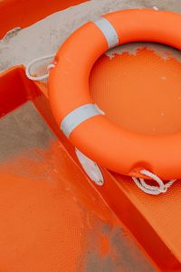 Lifeguard boat on Baltic coast
