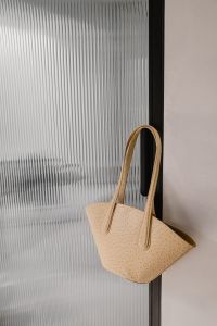 Kaboompics - Beige Textured Tote Bag by Ribbed Glass