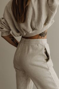 Kaboompics - Neutral Casual Fashion with Cropped Sweatshirt