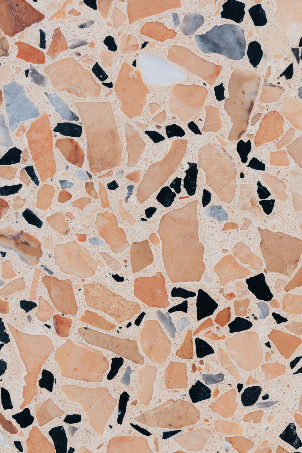 Terracotta Terrazzo Texture with Black and White Chips, Warm Interior ...